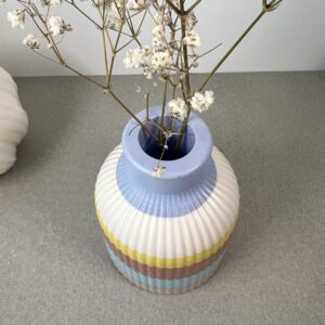 Jarrón decorativo en Jesmonite multicolor – Hecho a mano