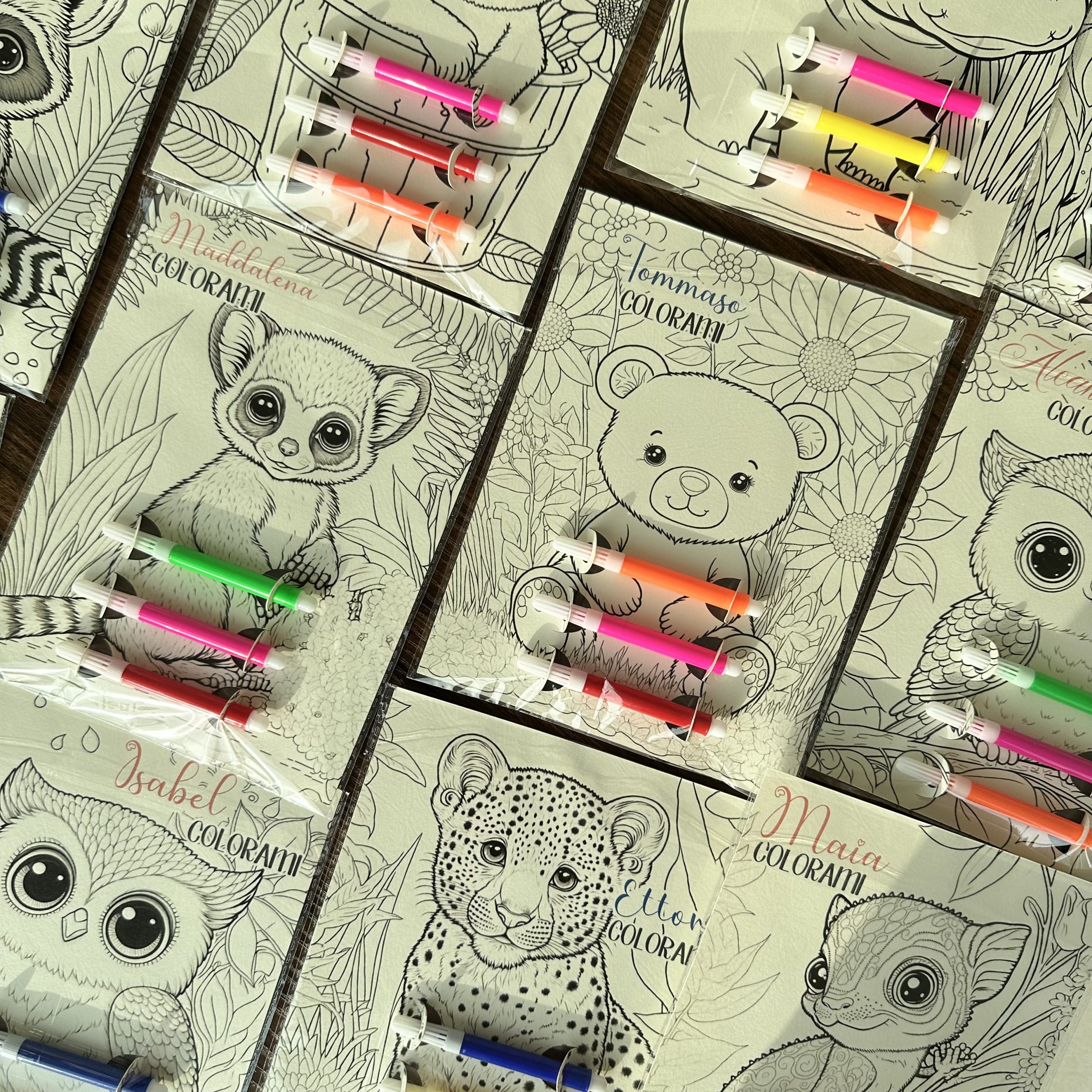 Card with Coloring Pages and Mini Crayons