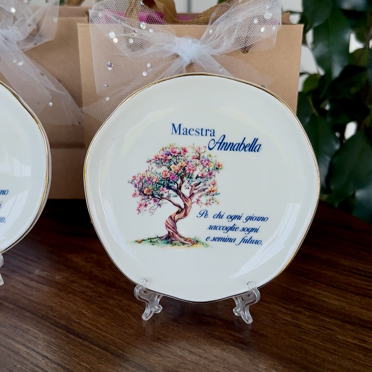 piattino decorativo con stampa albero della vita