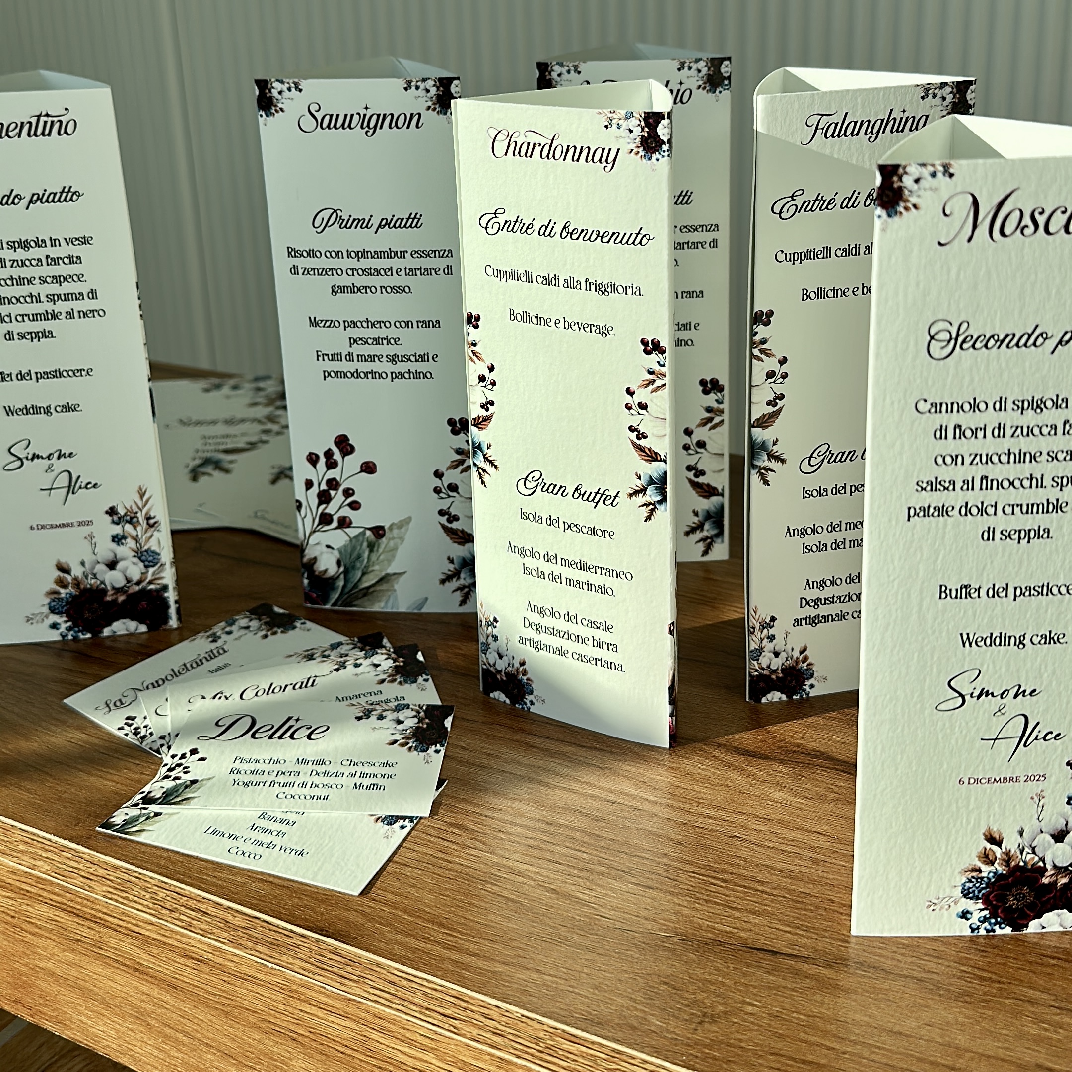 menu da tavolo personalizzato