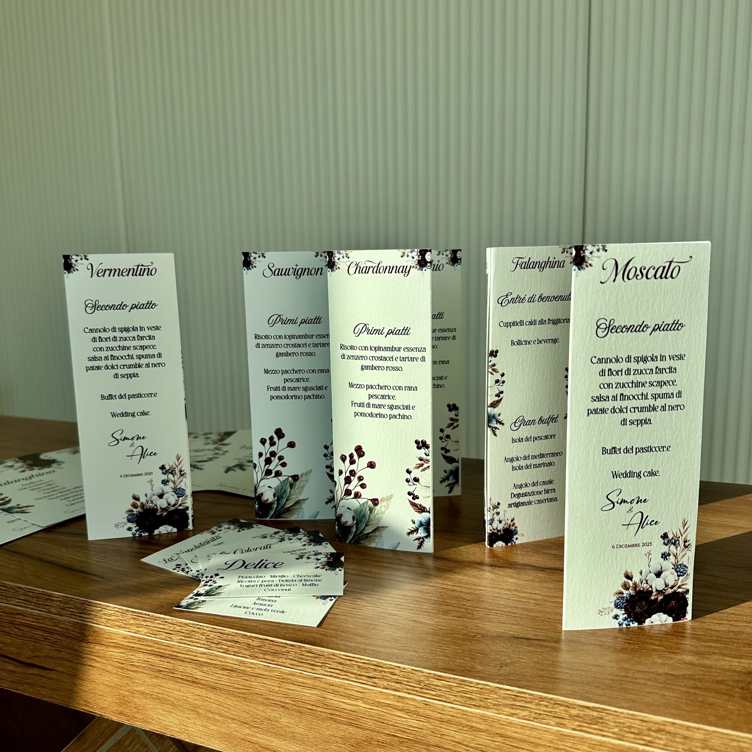 menu da tavolo cartoncino personalizzato