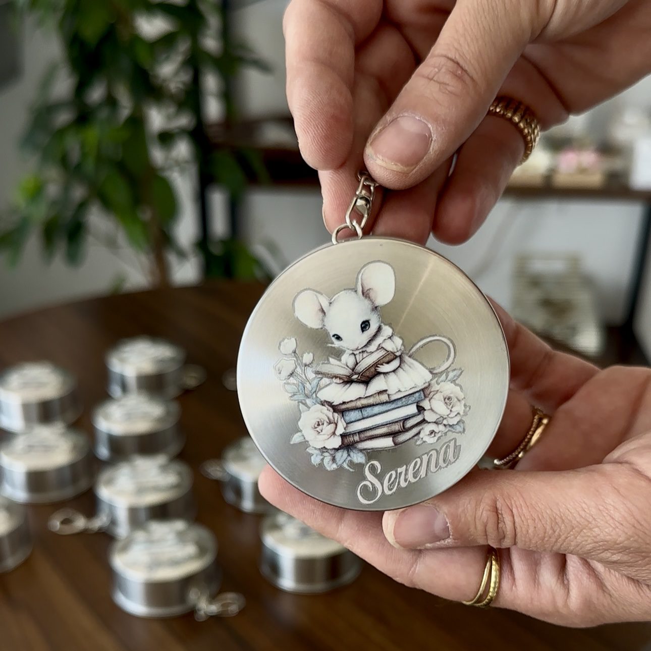 Bicchiere da viaggio tascabile con portachiavi e nome personalizzato