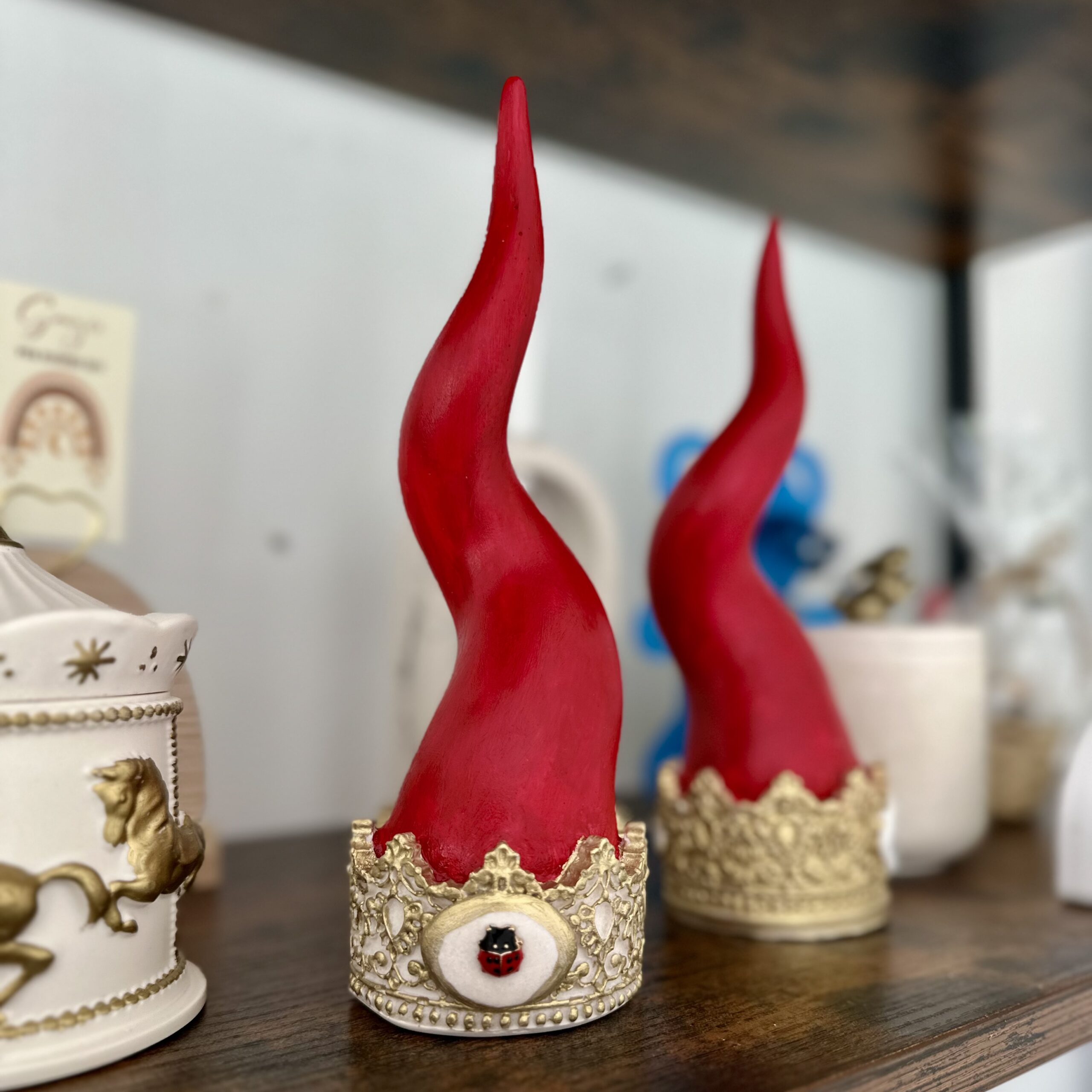 corno decorativo portafortuna rosso