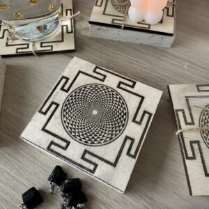 Yantra-Untersetzer aus Holz
