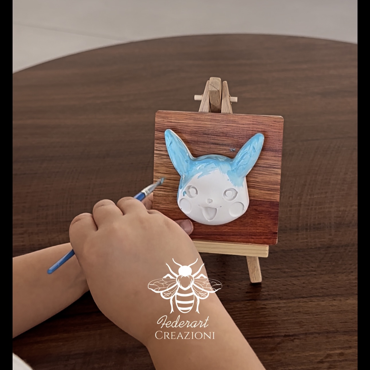 Kit creativo con colori e statuina in gesso da dipingere regalo bambini