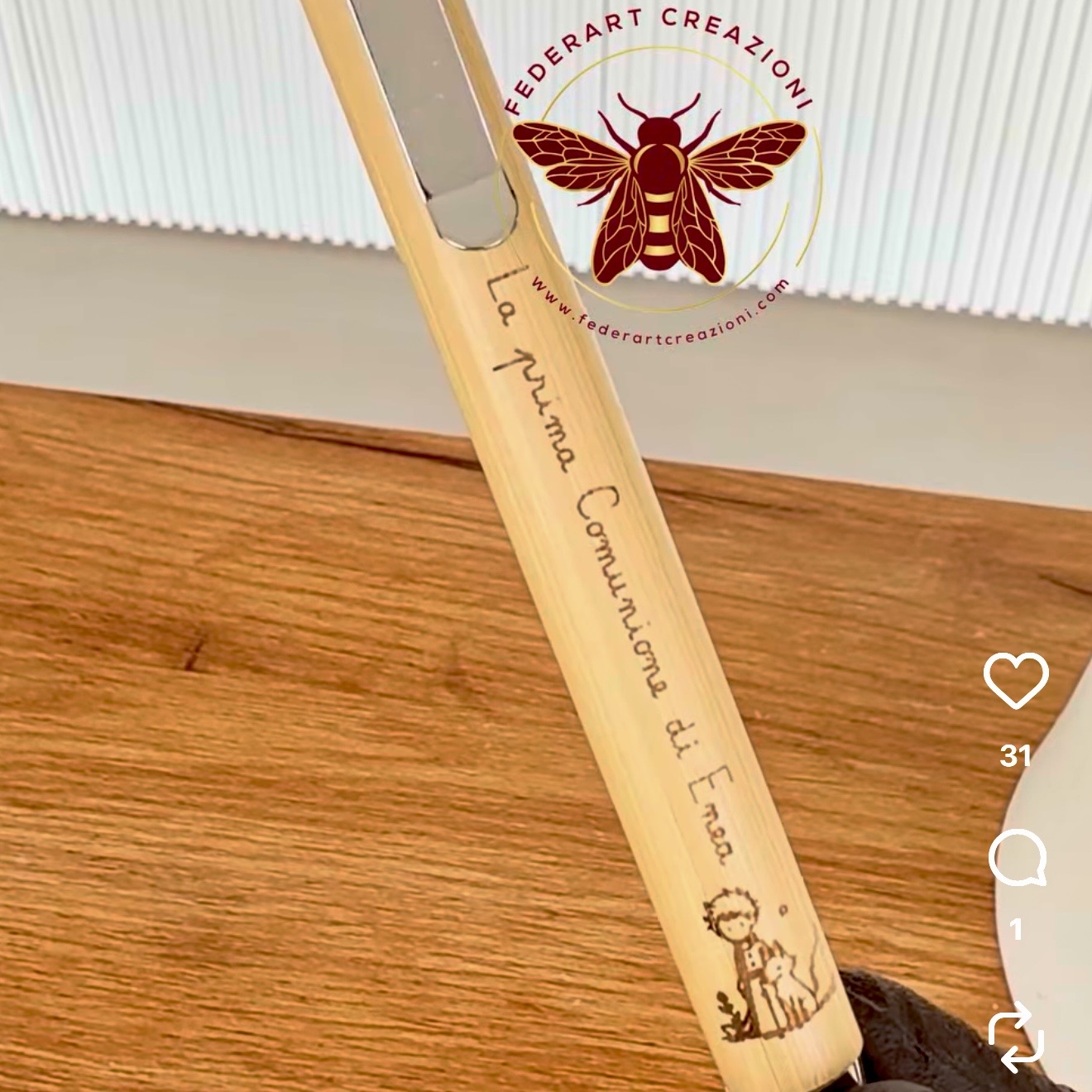 biro in legno personalizzata incisa l