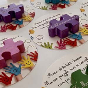 Cartoncino personalizzato diametro 11,5 cm – con Puzzle Magnetico 3D