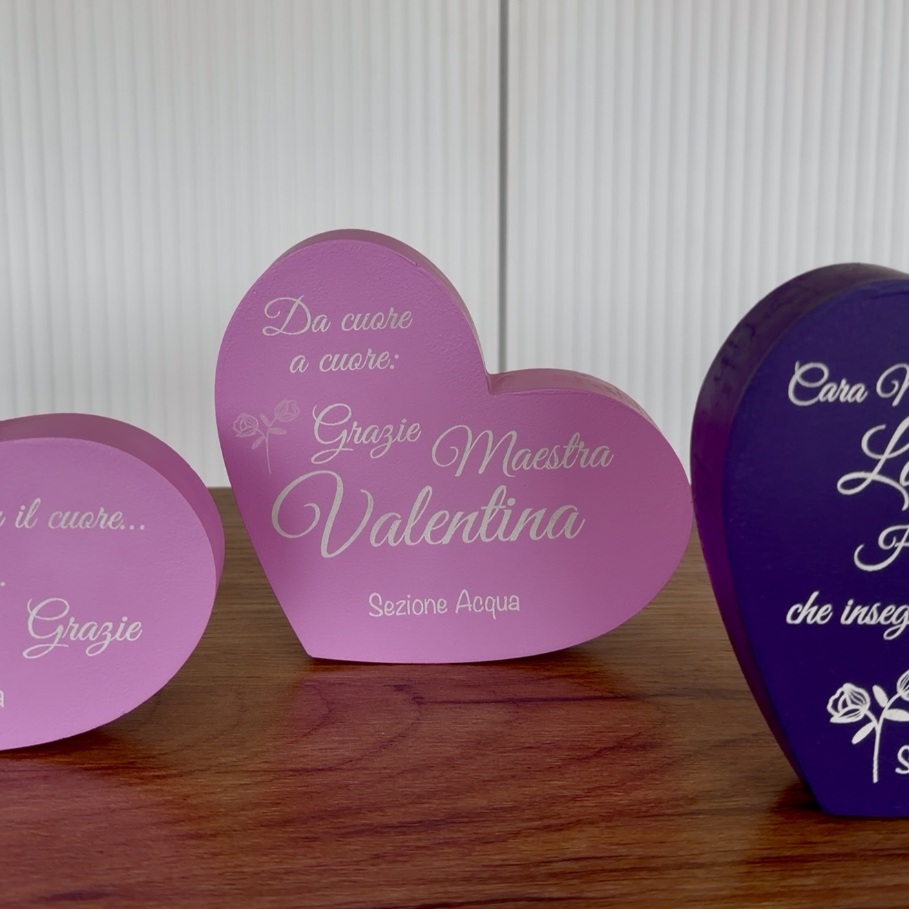 Personalized decorative plaster heart with phrase for teacher
