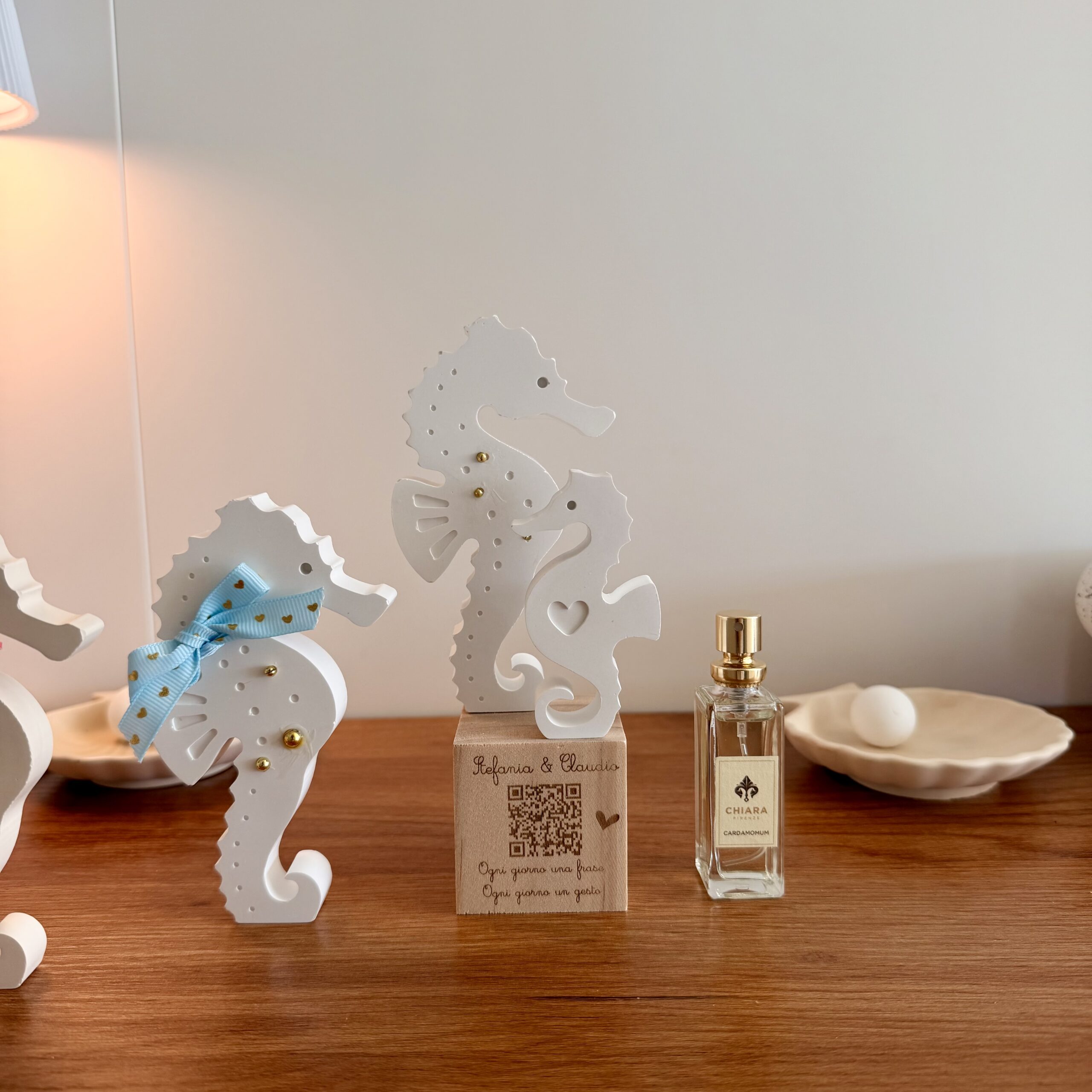 Profumatore ambiente con base legno QR code e cavalluccio decorativo Diffusore kit completo con QR code