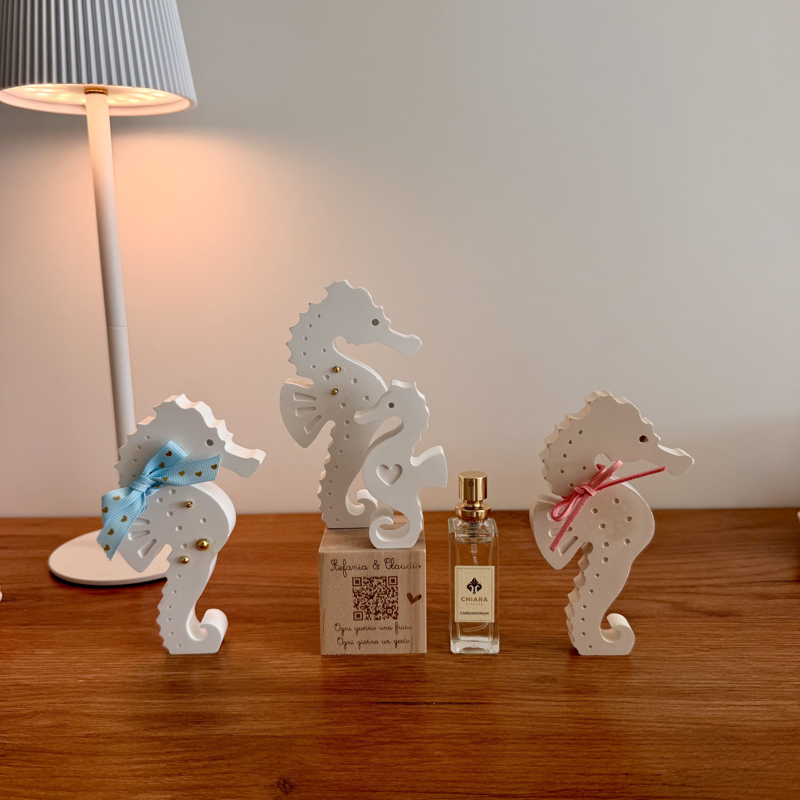 Diffusore per ambienti con QR code e cavalluccio decorativo kit bomboniera