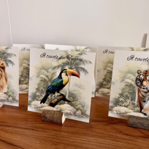 Segnatavolo personalizzato tema Safari e Giungla